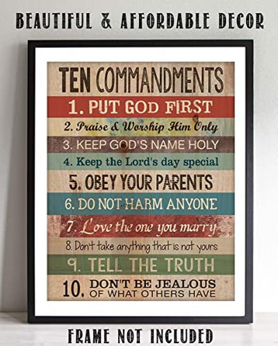 "10 Commandments"- Wall Art Print- 8 x 10"