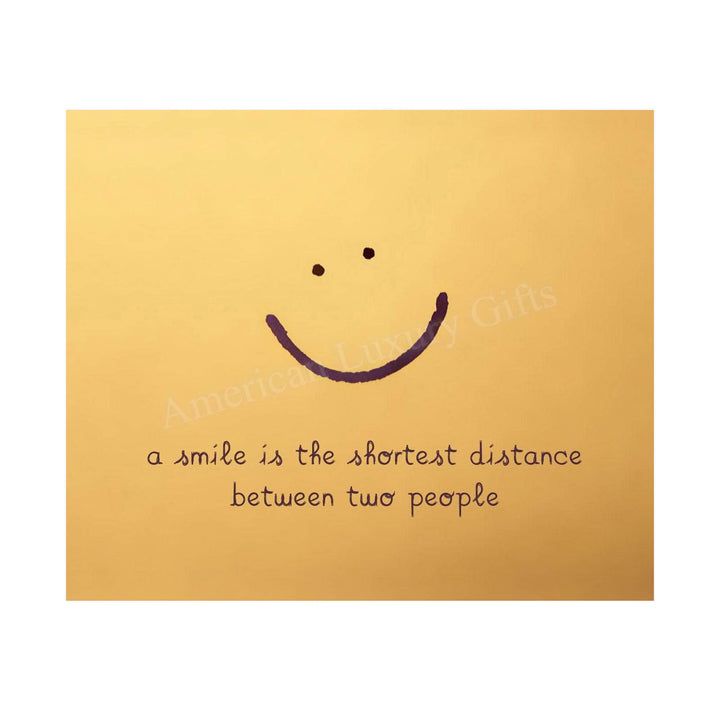 A Smile Is Shortest Distance Between Two People Inspirational Quotes Wall Decor -10 x 8" Distressed Art Print with Smiley Face-Ready to Frame. Home-Office-Desk-School Decor. Great Positive Sign!