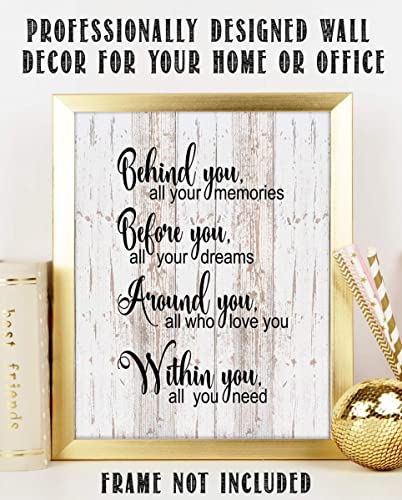"Behind-Before-Within You- All You Need- Inspirational Wall Art Print- 8 x 10"