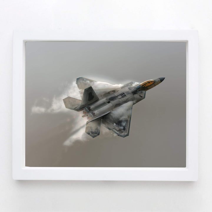 United States Air Force F22A-Fighter Jet Poster Print -10 x 8" Military Aircraft Wall Decor Image-Ready to Frame. Home-Office-Military School Decor. Perfect Sign for Game Room-Garage-Man Cave Decor!
