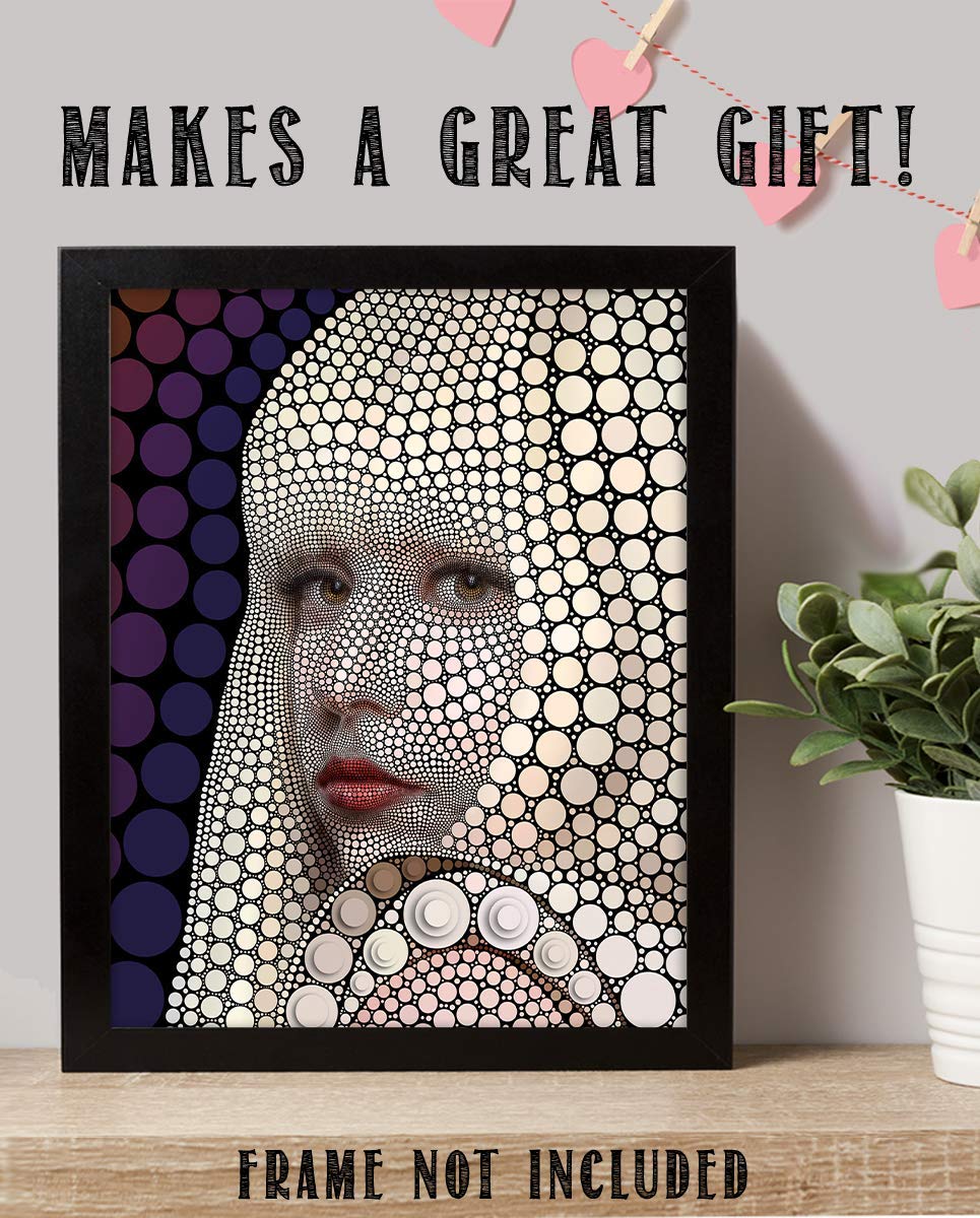 Lady GaGa- Abstract Portrait Print- 8 x 10"-"Portrait of Circles"- Wall Art Print-Ready to Frame. Modern Home D?cor- Office D?cor. Perfect Gift for Musicians, Lady Ga Ga Fans &amp; Abstract Inspiration.