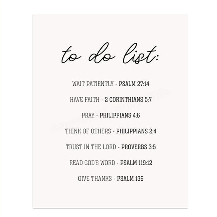 Spiritual"To Do List"- Bible Verse Wall Art-8x10"