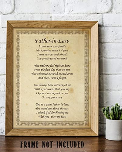 "Father-in-Law- I Thank God for You"- 8 x 10"