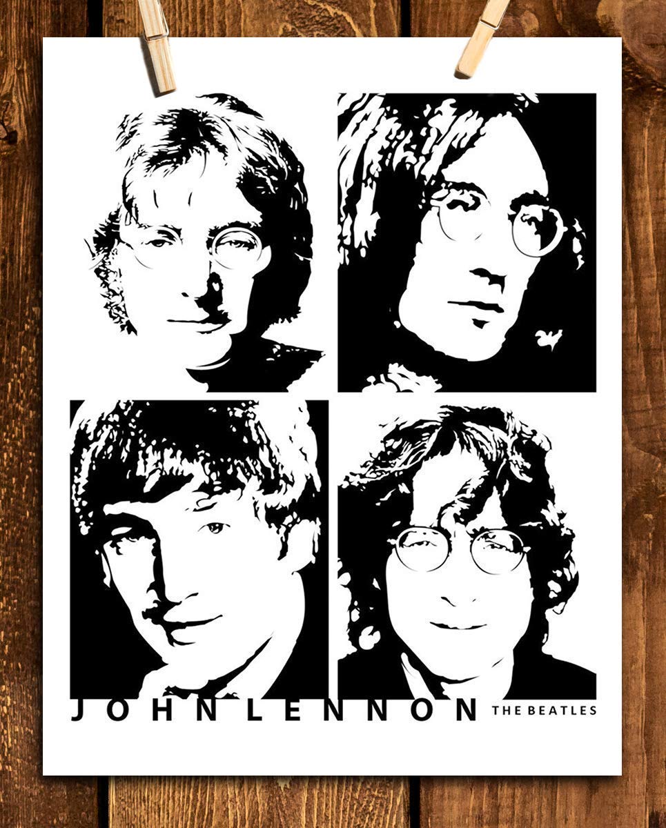John Lennon 4 Faces-The Beatles Wall Art- 8 x 10 Art Wall Print- Ready to Frame. Modern Home D?cor- Office D?cor. Perfect Gift for Musicians, Beatles Fans &amp; Inspiration.