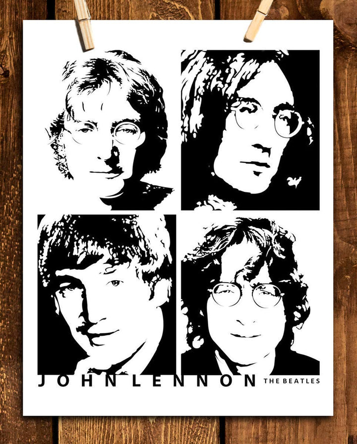 John Lennon 4 Faces-The Beatles Wall Art- 8 x 10 Art Wall Print- Ready to Frame. Modern Home D?cor- Office D?cor. Perfect Gift for Musicians, Beatles Fans &amp; Inspiration.