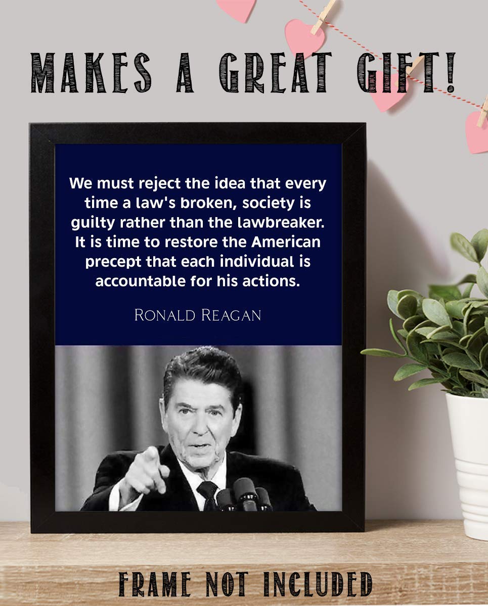 "Individuals Are Accountable"- Ronald Reagan Quotes Wall Art- 8 x 10"