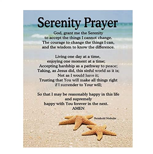 "SERENITY PRAYER on Beach- 8 x 10"