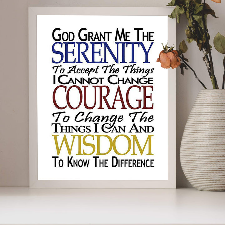 SERENITY PRAYER (M)- 8 x 10"- Art Poster Print- Scripture Wall Art- Modern Typographic Design-Ready to Frame. Home- Church- Office D?cor- Christian Gifts. Inspiring &amp; Encouraging Verse for All.
