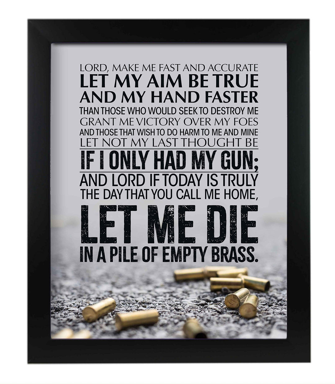 Lord, Make Me Fast &amp; Accurate Gun Prayer Wall Art Sign -11 x 14" Pro Second Amendment Poster Print-Ready to Frame. Rustic Decor for Home-Man Cave-Garage-Shop. Perfect Gift for All Gun Owners!