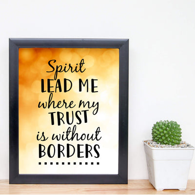 Spirit Lead Me Where My Trust Is Without Borders Song Lyrics Art -8 x 10" Typographic Music Wall Print-Ready to Frame. Home-Office-Studio Decor. Perfect Christian Gift for Hillsong UNITED Fans!