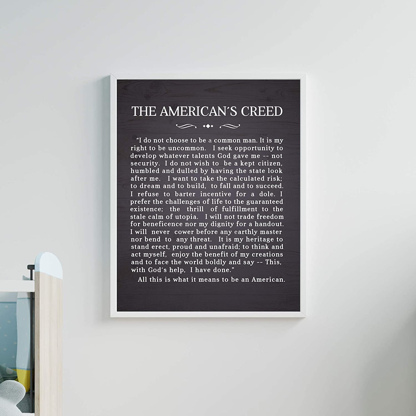 "The American's Creed"-Patriotic American Wall Art -11 x 14"