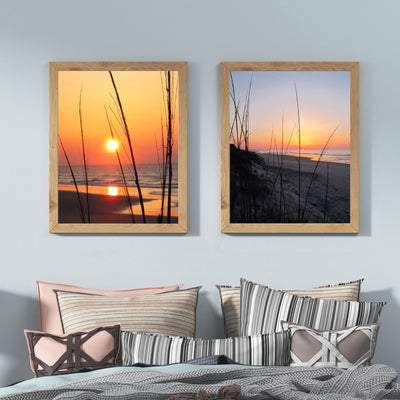 Sunsets on the Beach - Set of 2 Wall Art Prints - 8 x 10's- Ready to Frame. Beautiful Beach Decor- Tropical Island Beach Sunsets- Perfect Art for Any Room - Ocean Themes - Beach Pictures. Great Gift!