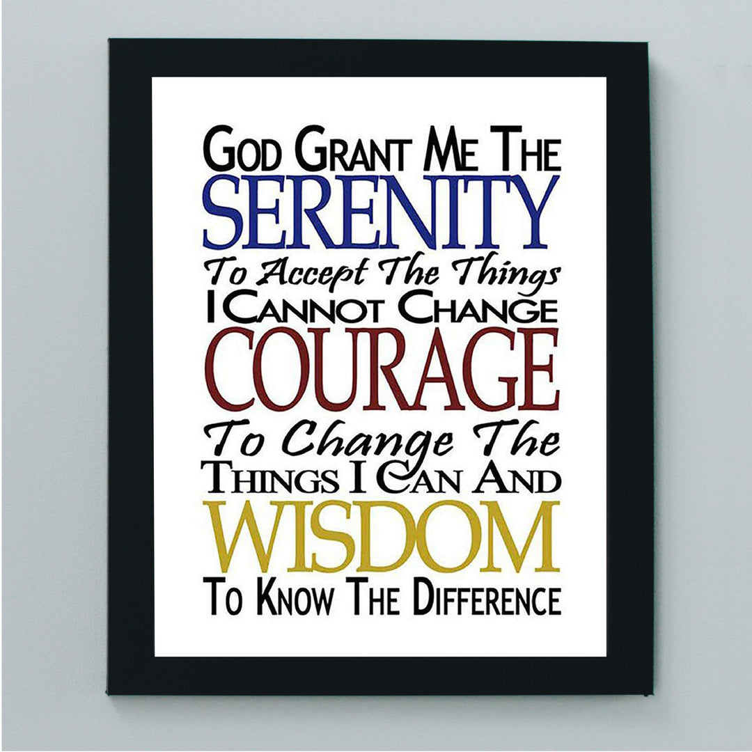 SERENITY PRAYER (M)- 8 x 10"- Art Poster Print- Scripture Wall Art- Modern Typographic Design-Ready to Frame. Home- Church- Office D?cor- Christian Gifts. Inspiring &amp; Encouraging Verse for All.