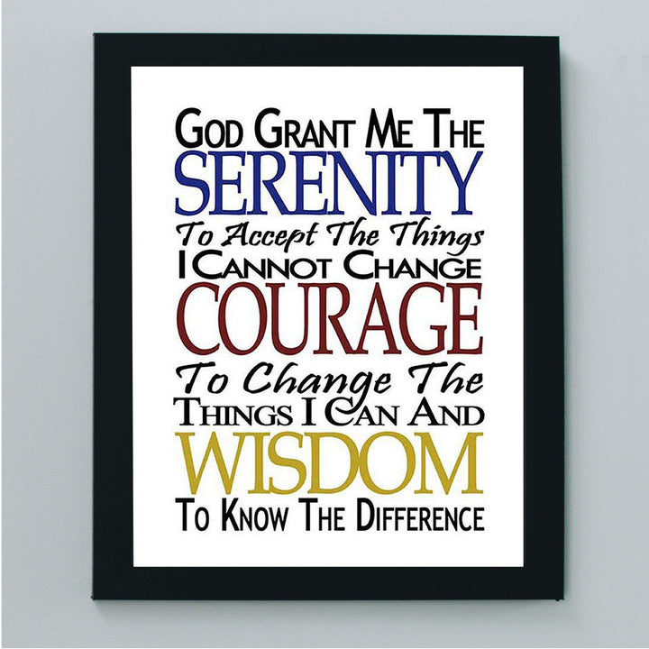 SERENITY PRAYER (M)- 8 x 10"- Art Poster Print- Scripture Wall Art- Modern Typographic Design-Ready to Frame. Home- Church- Office D?cor- Christian Gifts. Inspiring &amp; Encouraging Verse for All.