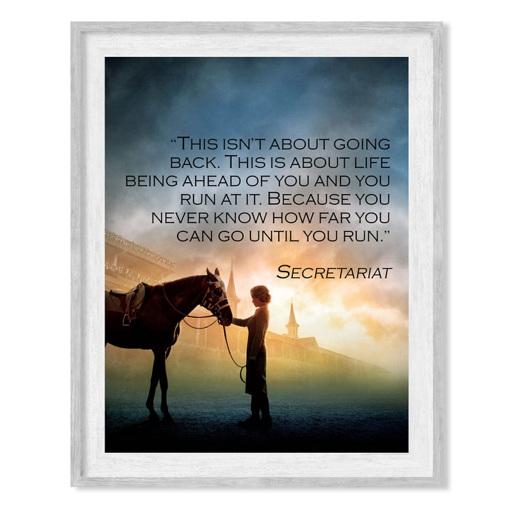 Never Know Until You Run- Inspirational Secretariat Quotes Wall Art -8 x 10" Vintage Horse Movie Quote Print -Ready to Frame. Motivational Home-Office-Classroom Decor. Great Life Lesson &amp; Gift!