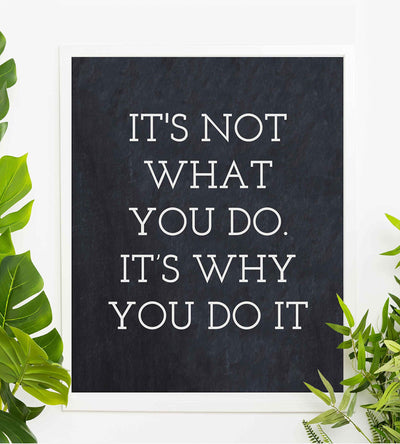 It's Not What You Do It's Why You Do It-Inspirational Quotes Wall Art -8 x 10" Modern Typographic Poster Print-Ready to Frame. Home-Office-Studio-Dorm Decor. Perfect Motivational Gift for All!