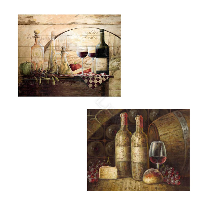 Dinner is Served With Wine Pairing (2)- 8 x 10"s Wall Art Prints- Ready to Frame. Home D?cor, Wine Decor &amp; Kitchen Wall Decor. Perfect For Wine Lovers &amp; Dining Room Decor. Show Your Good Taste!