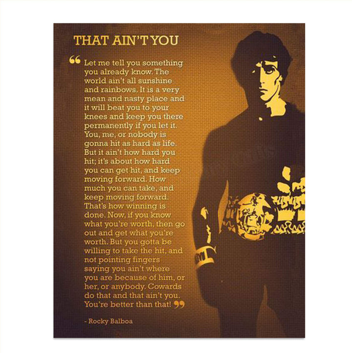 Rocky Balboa Quotes Wall Art- ?That Ain&