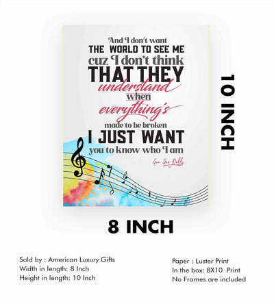 Goo Goo Dolls-"I Don't Want the World to See Me"-Iris Song Lyric Poster Print-8 x 10" Music Lyrics Wall Art-Ready to Frame. Perfect Home-Office-Studio-Bar-Cave Decor. Great Gift for Pop Rock Fans!