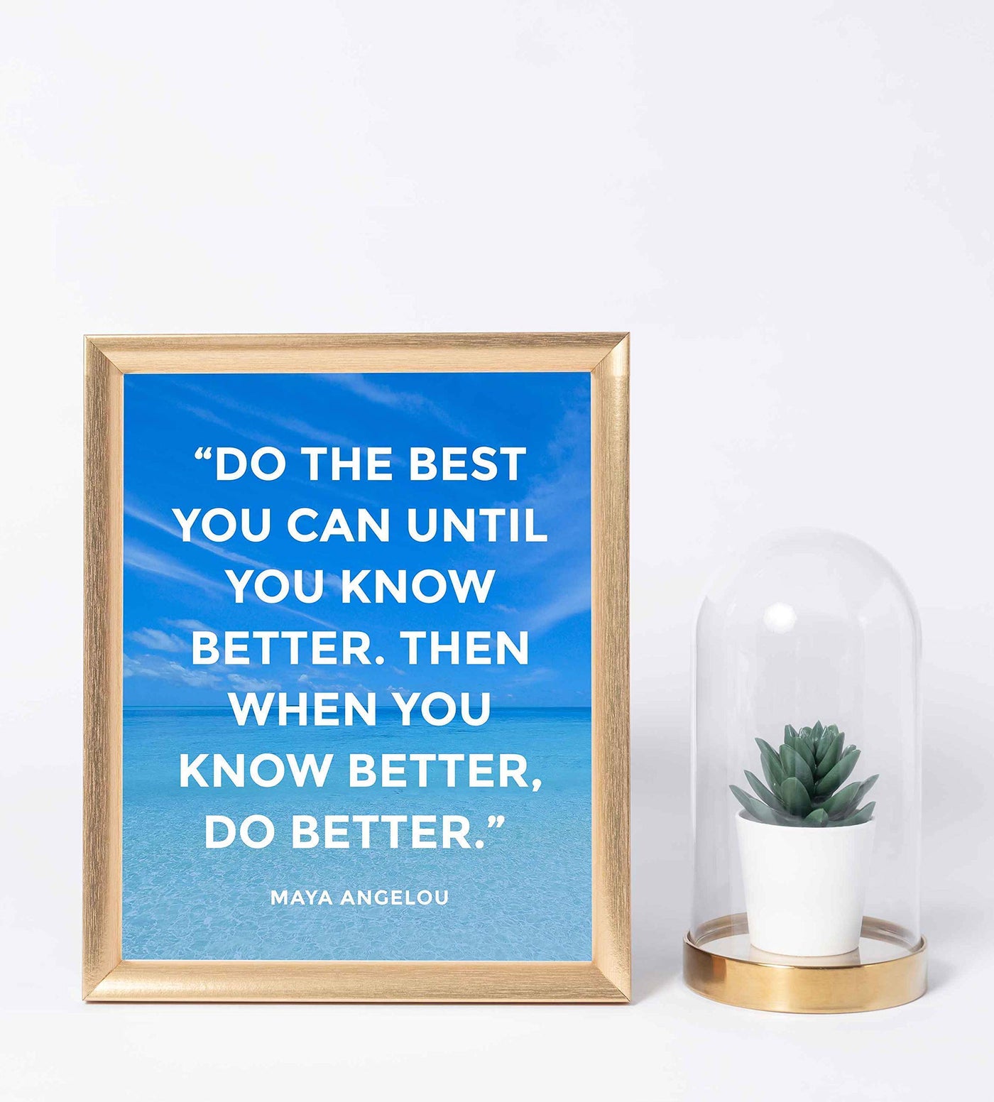 Maya Angelou-"When You Know Better-Do Better"-Inspirational Quotes Wall Art-8 x 10" Typographic Ocean Print-Ready to Frame. Positive Decor for Home-Office-Classroom. Great Gift of Motivation!