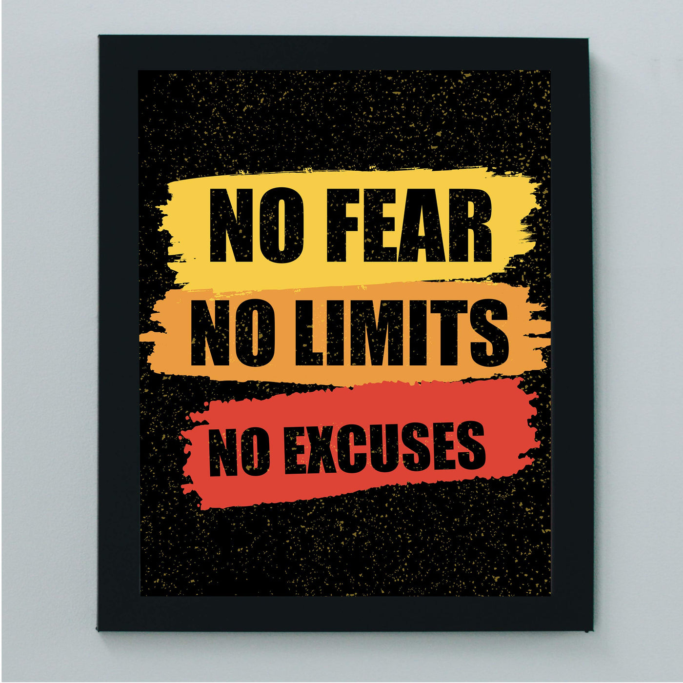 No Fear-No Limits-No Excuses-Motivational Gym Quotes -8 x 10" Exercise and Fitness Wall Art Print-Ready to Frame. Typographic Home-Office-Weight-Locker Room Decor. Perfect Sign for Motivation!