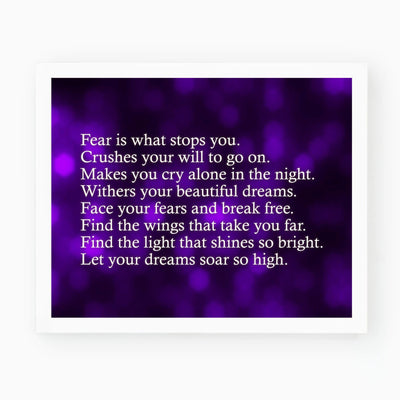 Face Your Fears & Break Free Motivational Quotes Wall Art -10 x 8" Inspirational Poster Print-Ready to Frame. Modern Home-Office-School-Dorm Decor. Perfect Sign for Motivation! Great Advice!