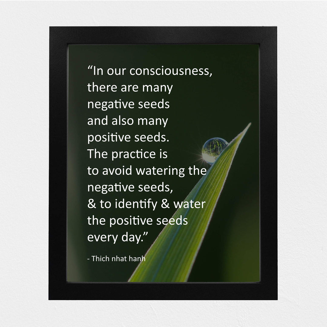 Identify and Water the Positive Seeds Every Day -Thich Nhat Hanh Mindfulness Quotes -8 x 10" Spiritual Wall Art Print-Ready to Frame. Home-Office-Studio-Meditation-Zen Decor. Great Reminder!
