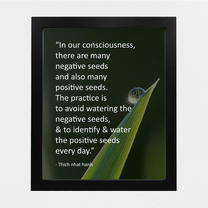 Identify and Water the Positive Seeds Every Day -Thich Nhat Hanh Mindfulness Quotes -8 x 10" Spiritual Wall Art Print-Ready to Frame. Home-Office-Studio-Meditation-Zen Decor. Great Reminder!
