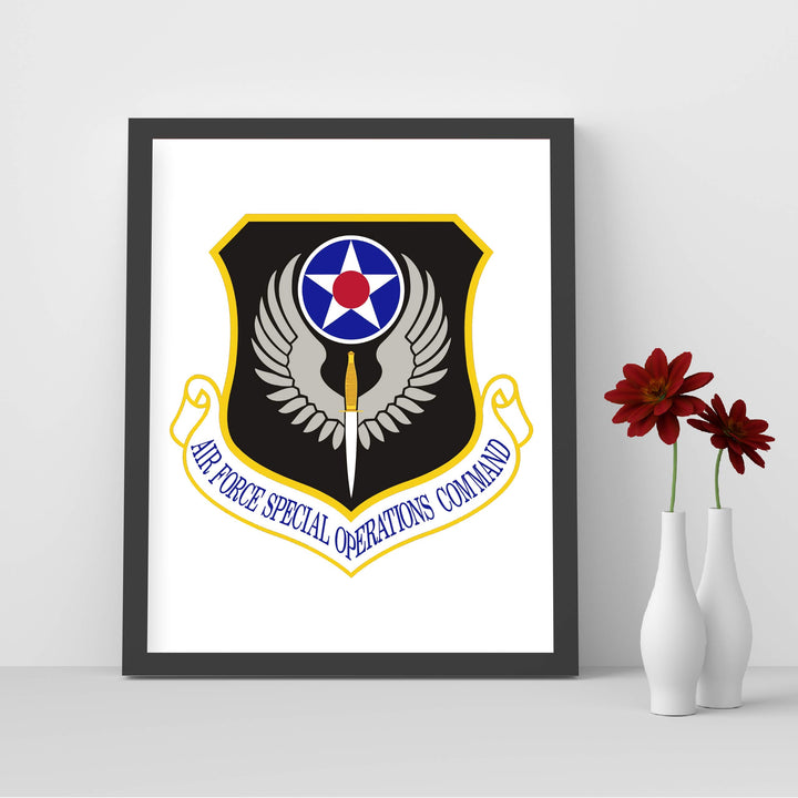 US Air Force Special Operations Command Logo- 8 x 10"- Military Wall Art Print- Ready to Frame. Patriotic Home-Office-Bar-Cave-Lodge Decor. Perfect Gift for Those Who Served. Display Your Pride!