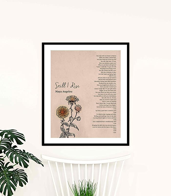 Maya Angelou-"Still I Rise"-Inspirational Poem Wall Art-11 x 14"