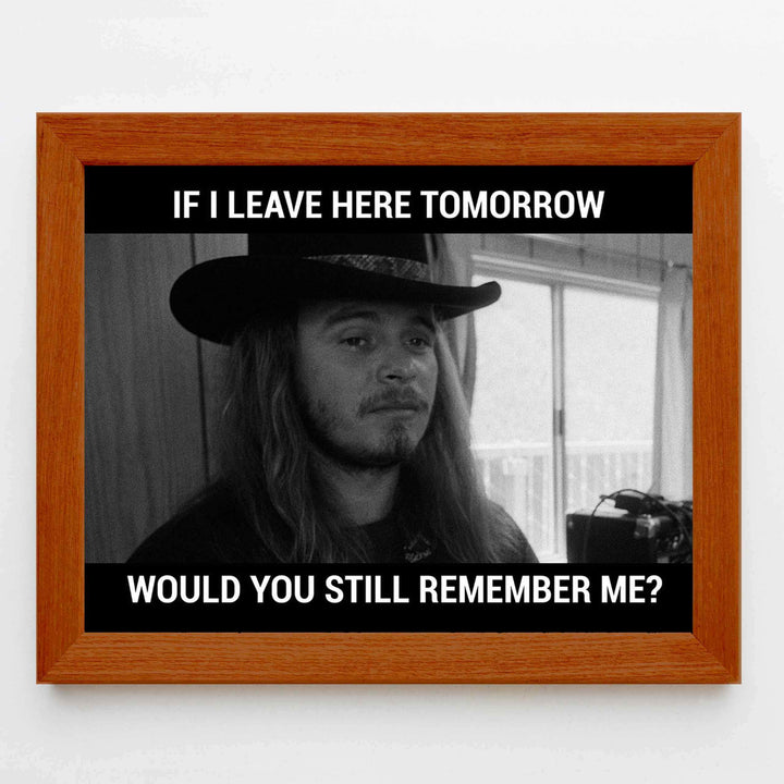 Lynyrd Skynyrd-"If I Leave Here Tomorrow-Would You Still Remember Me?" Song Art Print- 10 x 8" Music Poster Print- Ready To Frame. Home-Studio-Bar-Man Cave Decor. Perfect Gift For Rock Music Lovers.