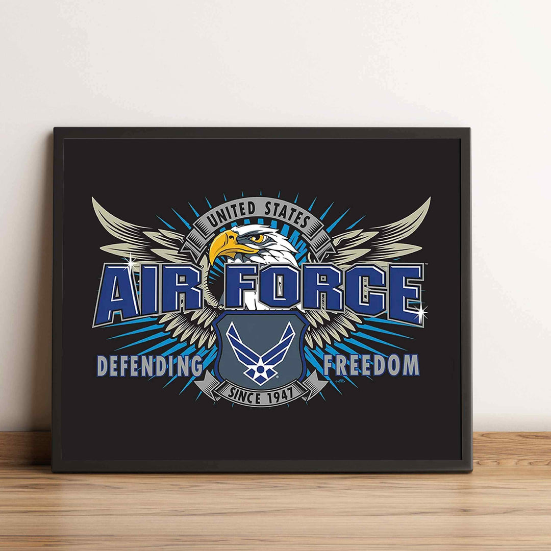 U.S. Air Force Emblem Poster Print- 10 x 8"- USAF Airmen&