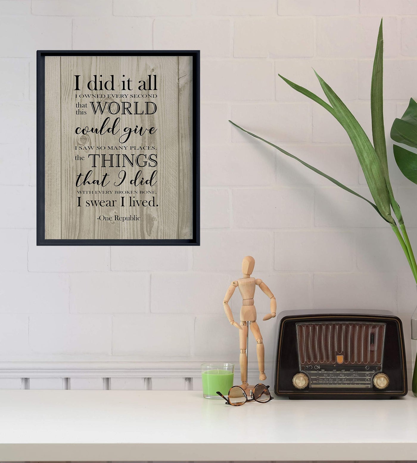 I Swear I Lived-One Republic Song Lyric Poster Print-8 x 10" Music Lyrics Wall Art w/Replica Wood Design-Ready to Frame. Perfect Home-Office-Studio-Bar-Cave Decor. Great Gift for Pop Rock Fans!