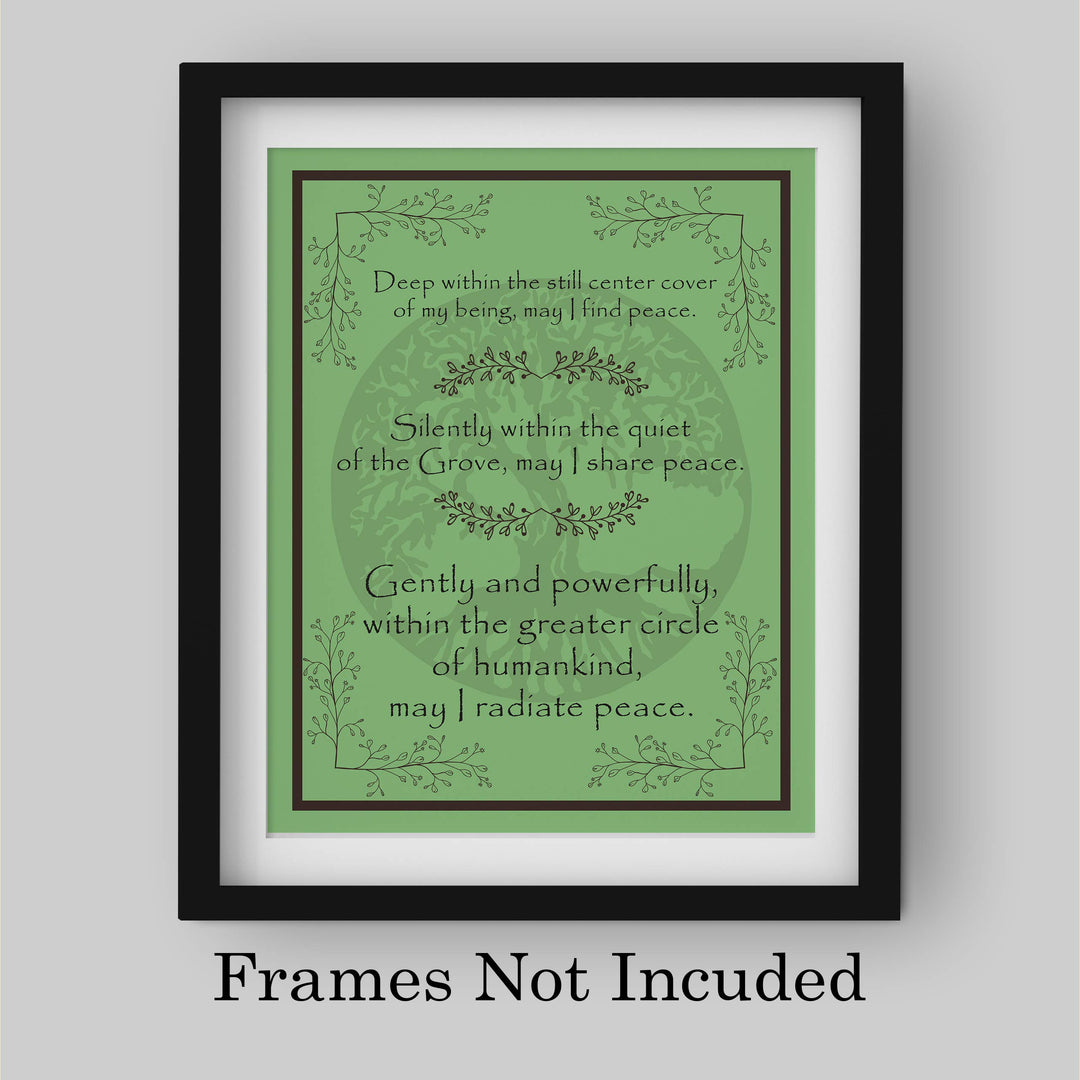Deep Within the Still Center-May I Find Peace- Inspirational Meditation Wall Art -8 x 10" Spiritual Art Print w/Tree of Life Image-Ready to Frame. Home-Office-Yoga Studio-Spa Decor. Great Gift!