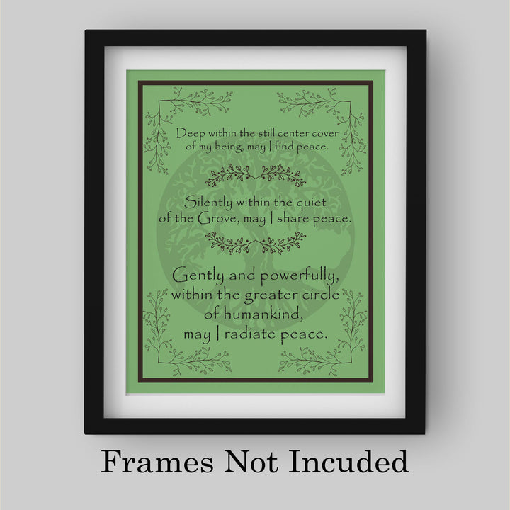 Deep Within the Still Center-May I Find Peace- Inspirational Meditation Wall Art -8 x 10" Spiritual Art Print w/Tree of Life Image-Ready to Frame. Home-Office-Yoga Studio-Spa Decor. Great Gift!