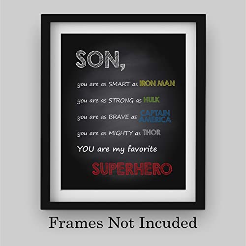 "Son-You Are My Favorite Superhero" Inspirational Wall Art Sign -8 x 10"