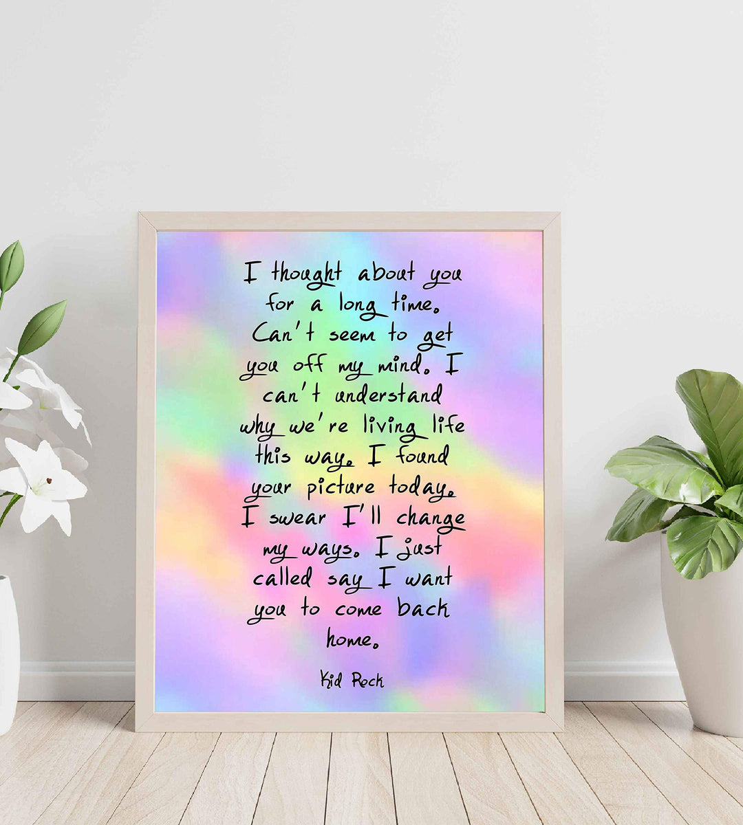 Kid Rock &amp; Sheryl Crow-"Picture" Song Lyrics Wall Art Sign -8 x 10" Rock Music Poster Print-Ready to Frame. Greatest Hits Album Songs. Perfect Home-Studio-Bar-Fan Decor. Great Gift to Rekindle Love!