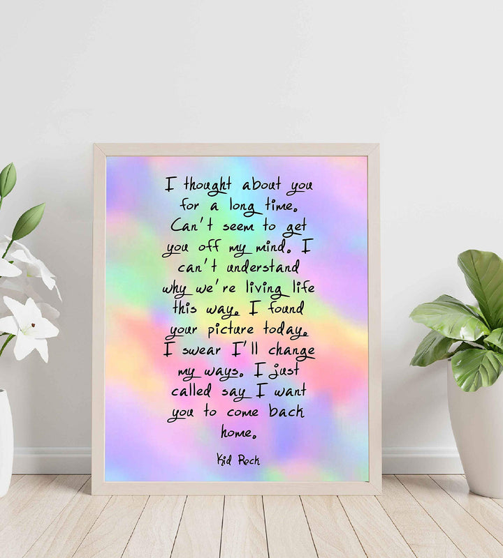 Kid Rock &amp; Sheryl Crow-"Picture" Song Lyrics Wall Art Sign -8 x 10" Rock Music Poster Print-Ready to Frame. Greatest Hits Album Songs. Perfect Home-Studio-Bar-Fan Decor. Great Gift to Rekindle Love!