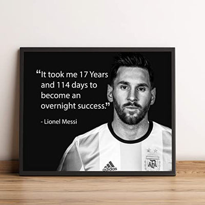 "It Took Me 17 Years & 144 Days to Become an Overnight Success" Motivational Wall Art-10x8"