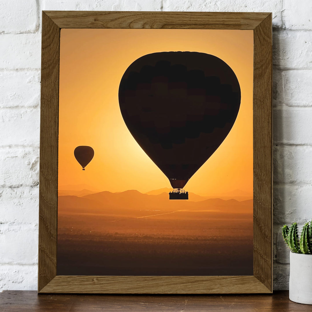 Sunset Hot Air Balloon Ride- Inspirational Wall Art -8 x 10" Balloons Picture Print -Ready to Frame. Perfect Decoration for Home-Office-Studio-Classroom Decor. Great Gift for Flight Enthusiasts!