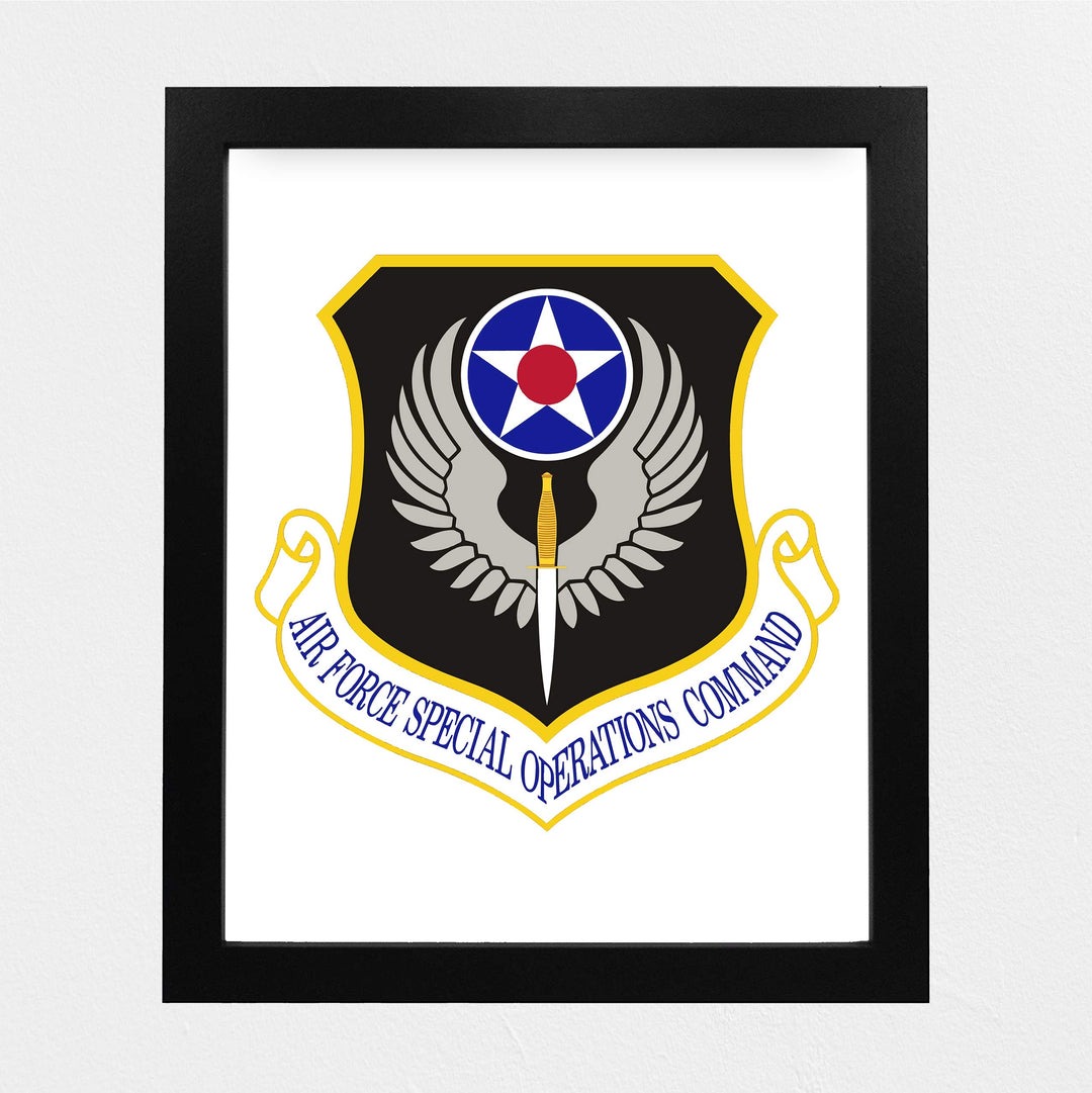 US Air Force Special Operations Command Logo- 8 x 10"- Military Wall Art Print- Ready to Frame. Patriotic Home-Office-Bar-Cave-Lodge Decor. Perfect Gift for Those Who Served. Display Your Pride!