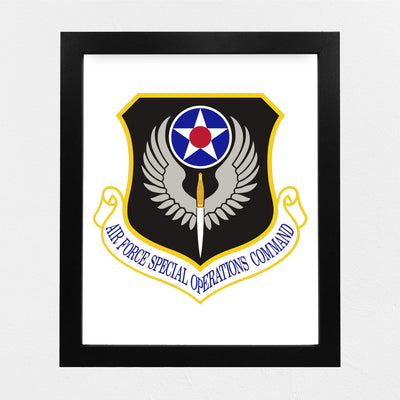 US Air Force Special Operations Command Logo- 8 x 10"- Military Wall Art Print- Ready to Frame. Patriotic Home-Office-Bar-Cave-Lodge Decor. Perfect Gift for Those Who Served. Display Your Pride!