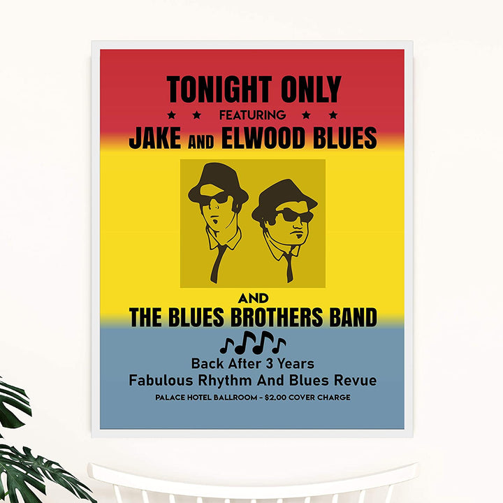 "Tonight Only-Jake &amp; Elwood Blues-The Blues Brothers Band"-Vintage SNL Poster Print-11x14"