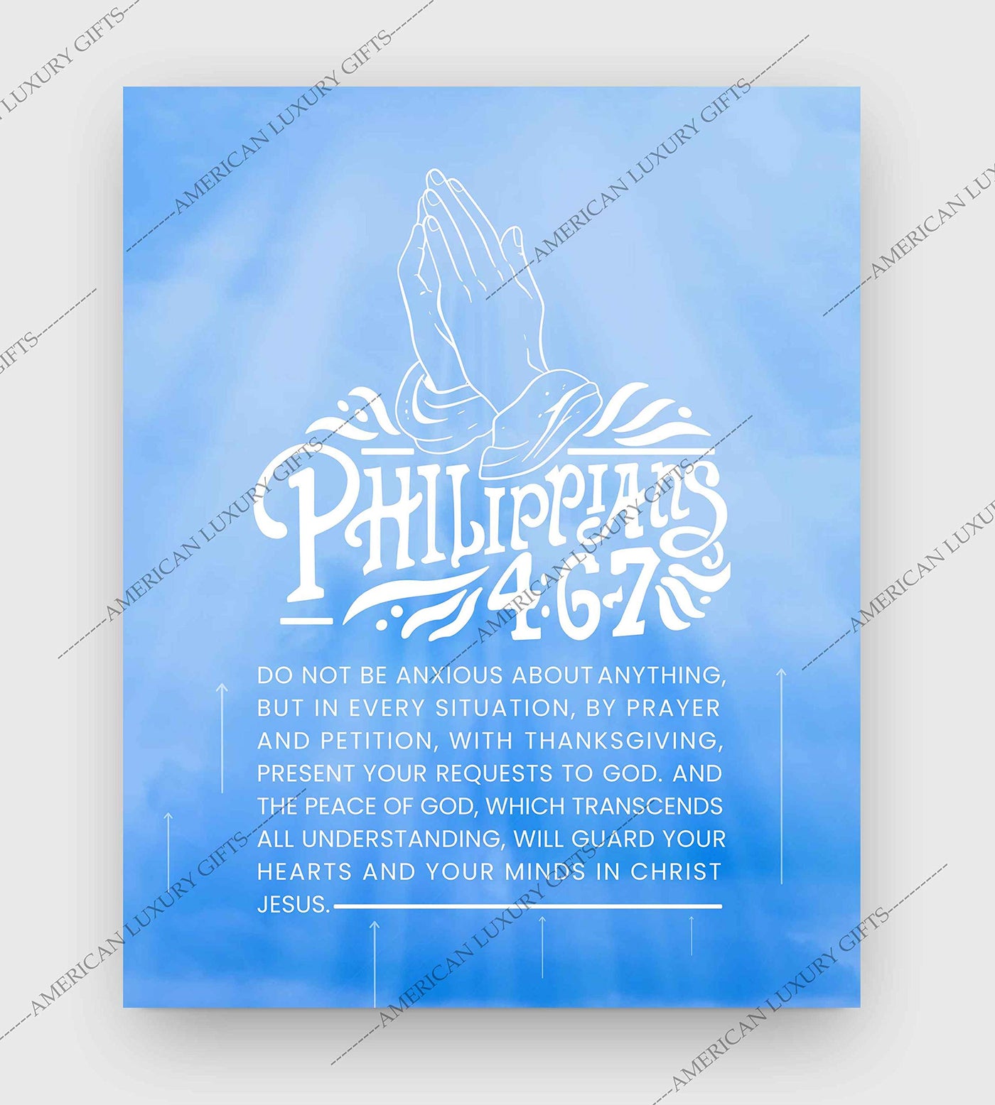 Philippians 4:6-7-"Do Not Be Anxious-Present Your Requests to God"-Bible Verse Wall Art-8 x 10" Scripture Poster Print-Ready To Frame. Christian Home-Office-Church D?cor. Great Reminder to Pray!