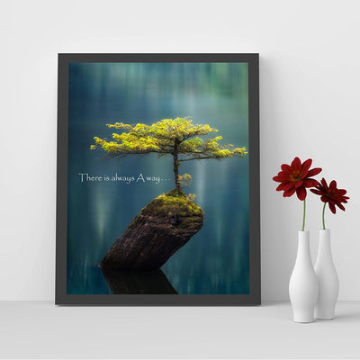 "There Is Always A Way" Inspirational Quotes Wall Art-8 x 10"