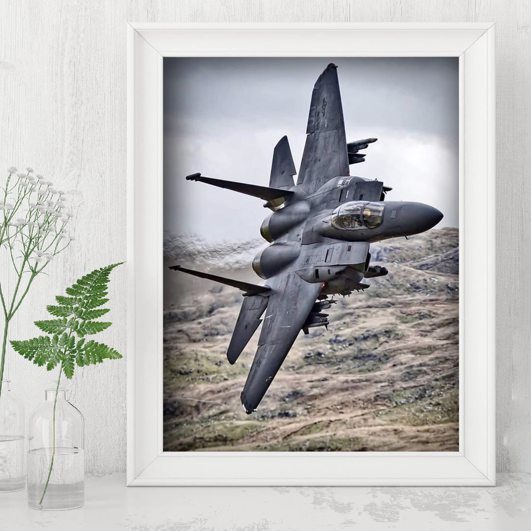 McDonnell Douglas F-15 Eagle Fighter Jet -8x10" US Air Force - American Military Aircraft Wall Print-Ready to Frame. Home-Office-Garage-Shop-Cave Decor! Great Gift for Active Duty Military &amp; Veterans!