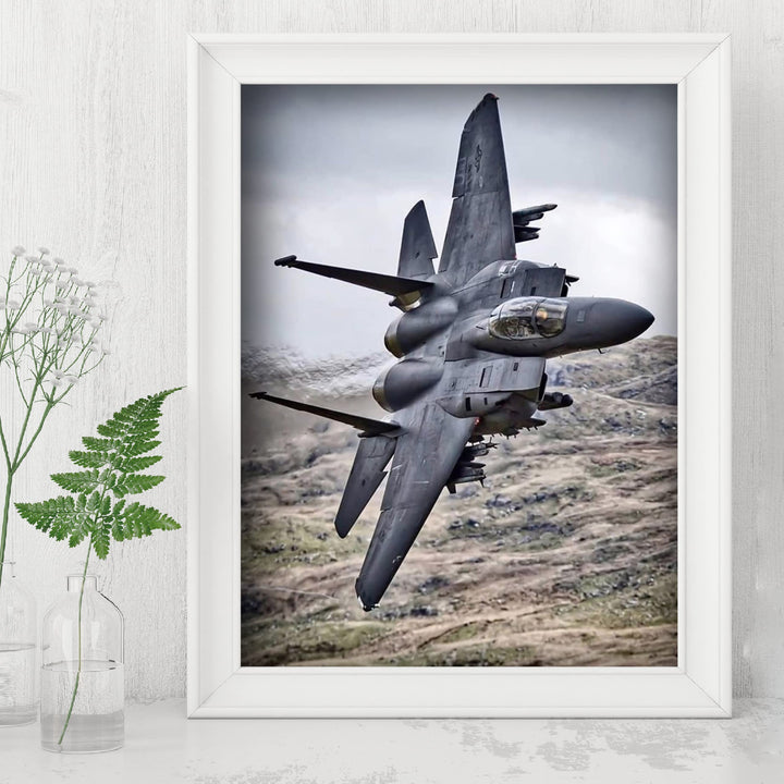 McDonnell Douglas F-15 Eagle Fighter Jet -8x10" US Air Force - American Military Aircraft Wall Print-Ready to Frame. Home-Office-Garage-Shop-Cave Decor! Great Gift for Active Duty Military &amp; Veterans!