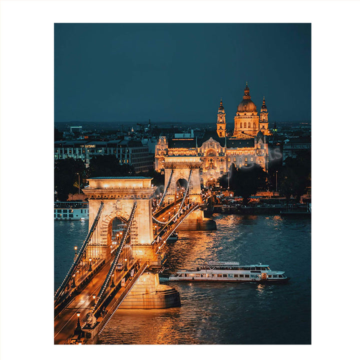 London Bridge Night Lights- 8 x 10 Print Wall Art-Ready to Frame. Home D?cor, Office D?cor &amp; Wall Prints for Any Room. Beautiful London Bridge Over Thames River at Night-Great Gift for European Lovers