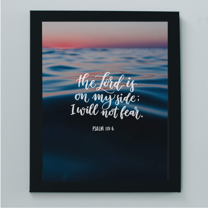 The Lord is On My Side-I Will Not Fear- Psalm 118:6-Bible Verse Wall Art-8x10" Modern Typographic Design. Scripture Wall Print-Ready to Frame. Home-Office-Church-School D?cor. Great Christian Gift!