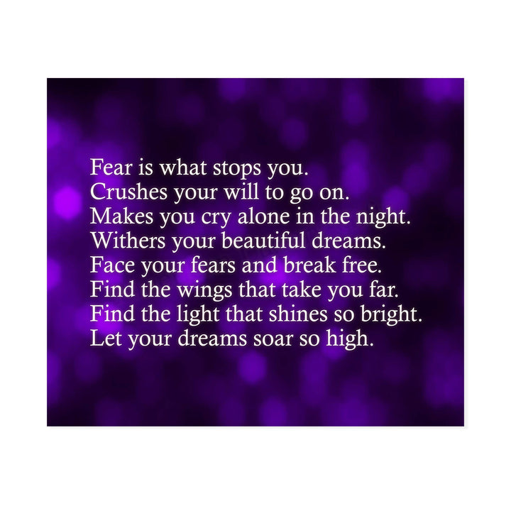 Face Your Fears &amp; Break Free Motivational Quotes Wall Art -10 x 8" Inspirational Poster Print-Ready to Frame. Modern Home-Office-School-Dorm Decor. Perfect Sign for Motivation! Great Advice!